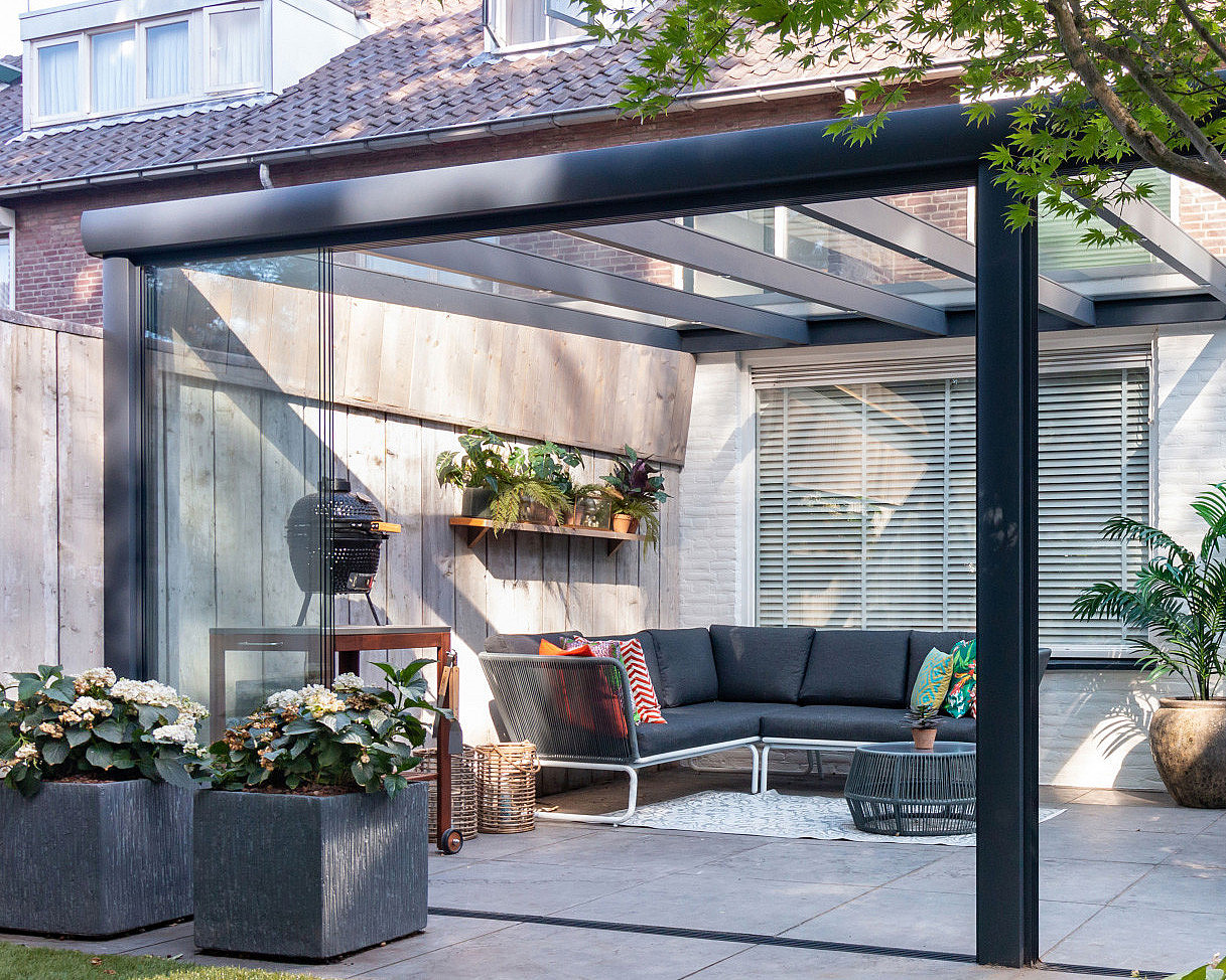 V905 Ledro tuinoverkapping - stevige constructie - achtertuin - overkapping aan huis