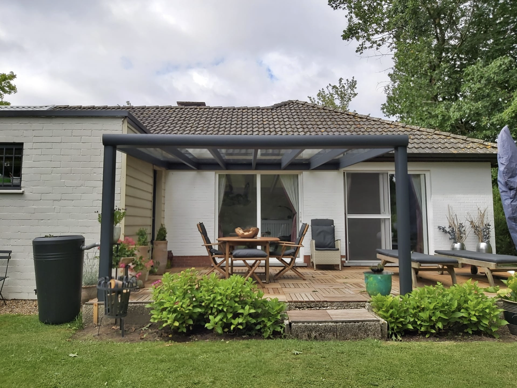 Overkapping met glas 3